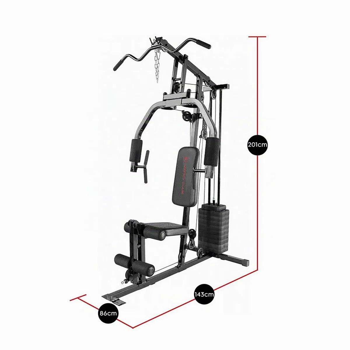 Marcy Estación de entrenamiento multifuncional de 100 libras a 200 libras, gimnasio en casa para levantamiento de pesas y culturismo