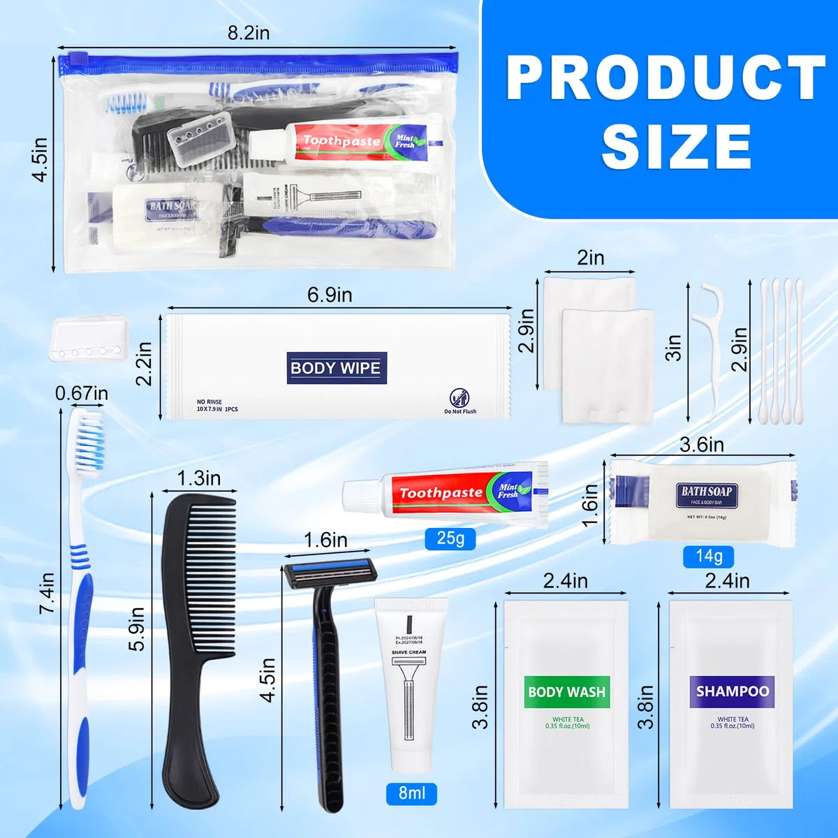 Kits de aseo básicos, empaquetados individualmente, suministros de higiene personal a granel para el cuidado de personas sin hogar