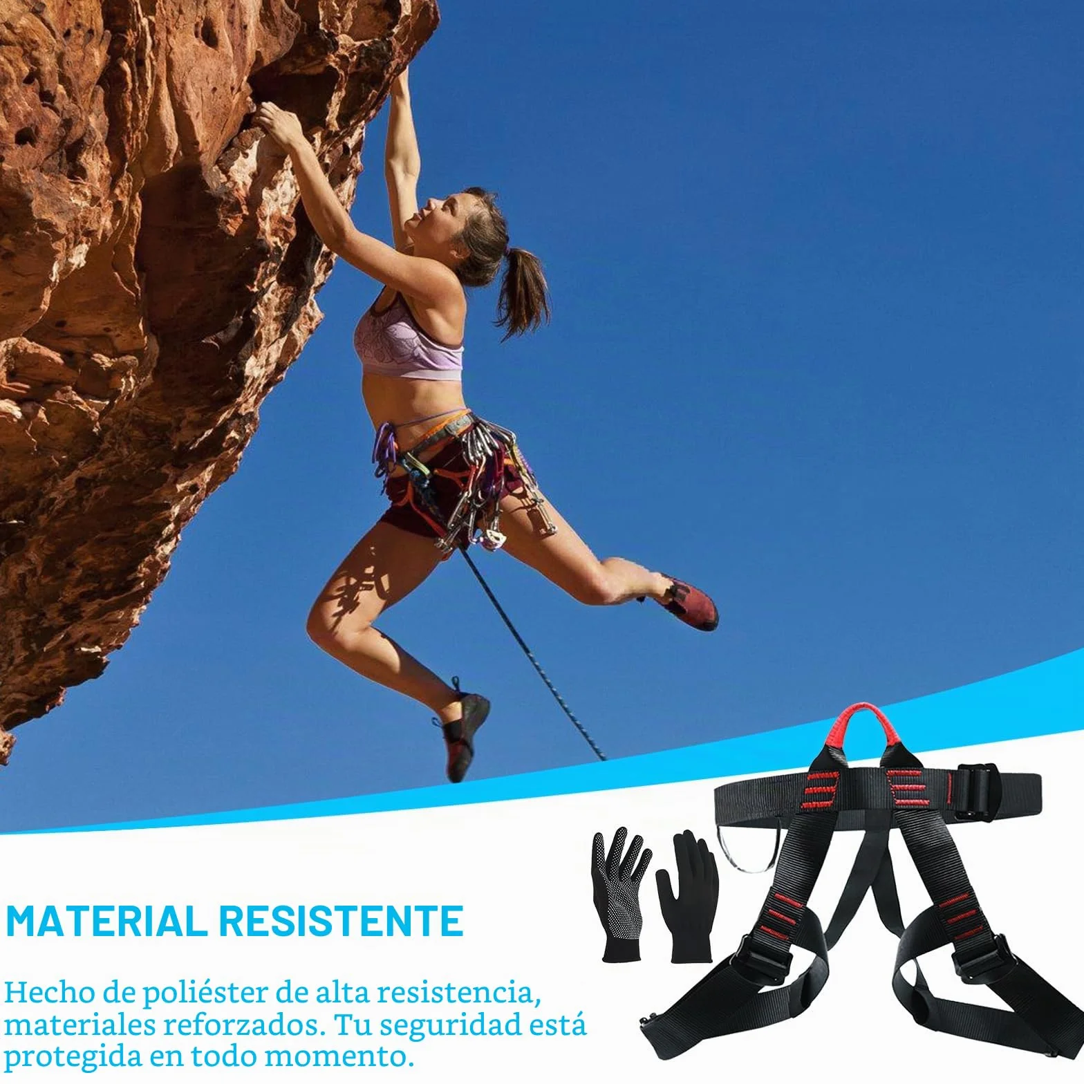 GBKDQQ escalada: arnés de fijación anticaída para rescate de fuego, montañismo y equipo de escalada para hombres y mujeres