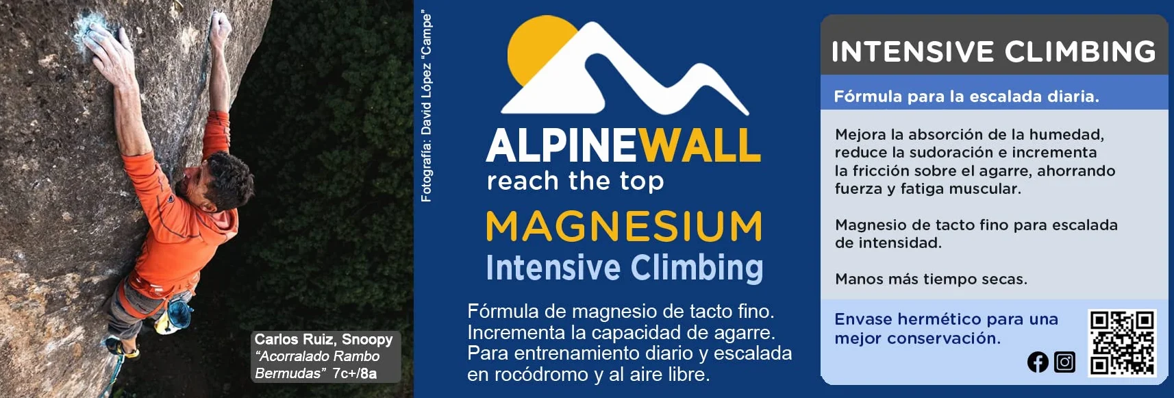 MAGNESIO Rosado Escalada Intensive Climbing, Escalada Deportiva y Bloque