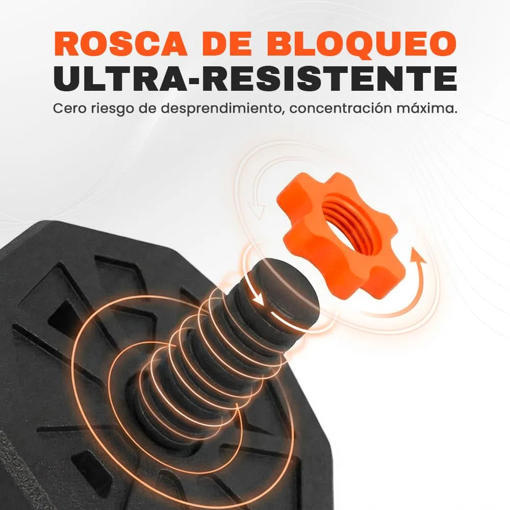 ManiBoom Pesas y Mancuernas Ajustables - Kit de Pesas Ajustables con Barra y Cierre de Seguridad - Equipo de Entrenamiento Progresivo para Toda la Familia