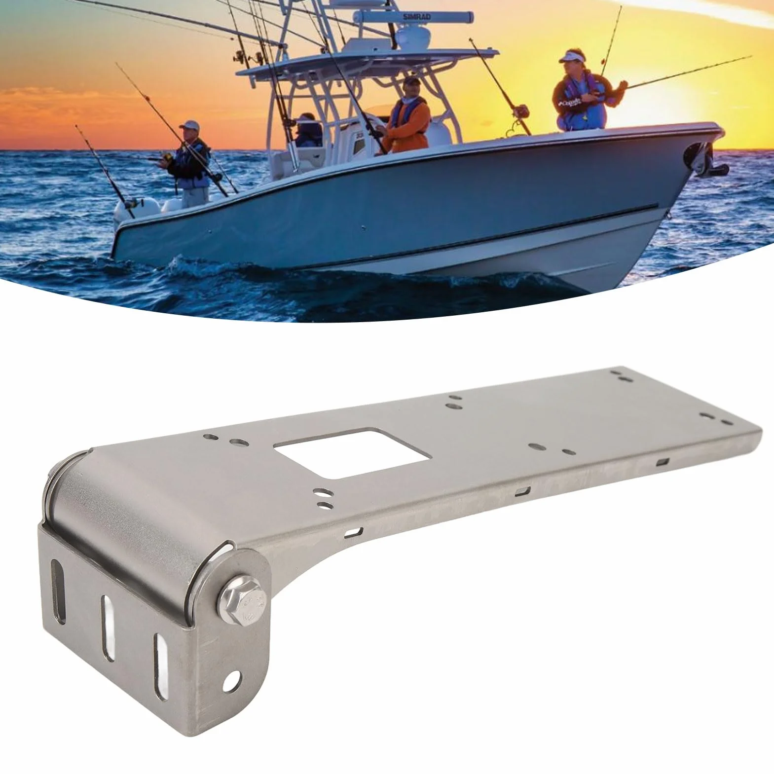 Bnineteenteam Soporte de montaje del transductor de popa, soporte del transductor 000 10874 001 Soporte de montaje del transductor robusto de repuesto para Lowrance Lowrance LSS‑2 HD Transductor