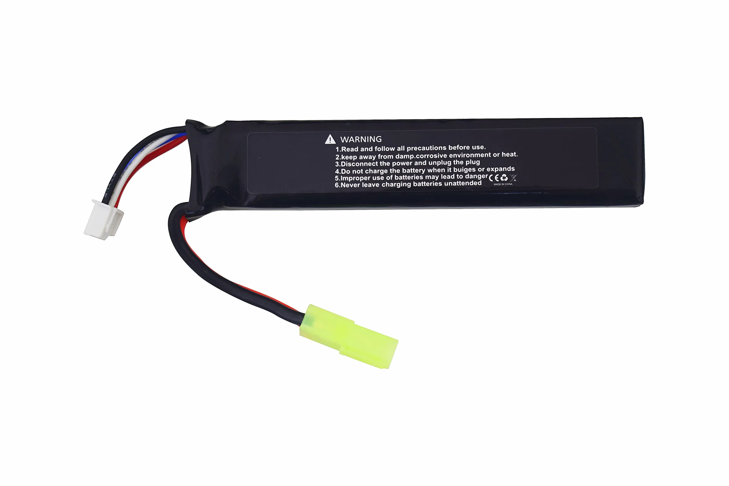 2PCS 3S 11.1V 1500mAh 25C Batería de Litio con Conector Mini Odamiya para Airsoft G36C M4A1-RIS M4A1 CAR15 MP5A5 M249 MP5K MC51 FNP90 AK47 G3A4 G36 Toy AEG Airsoft Rifle Batería