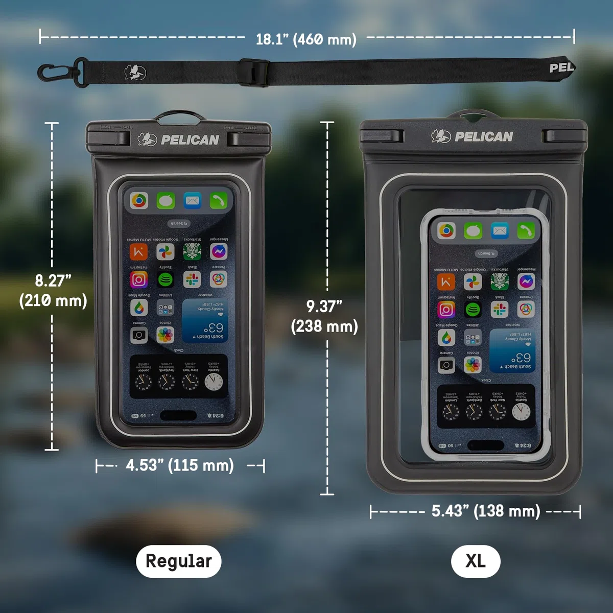 Case-Mate Pelican Marine - Funda Impermeable IP68 (tamaño Regular) - Funda Flotante Impermeable para teléfono