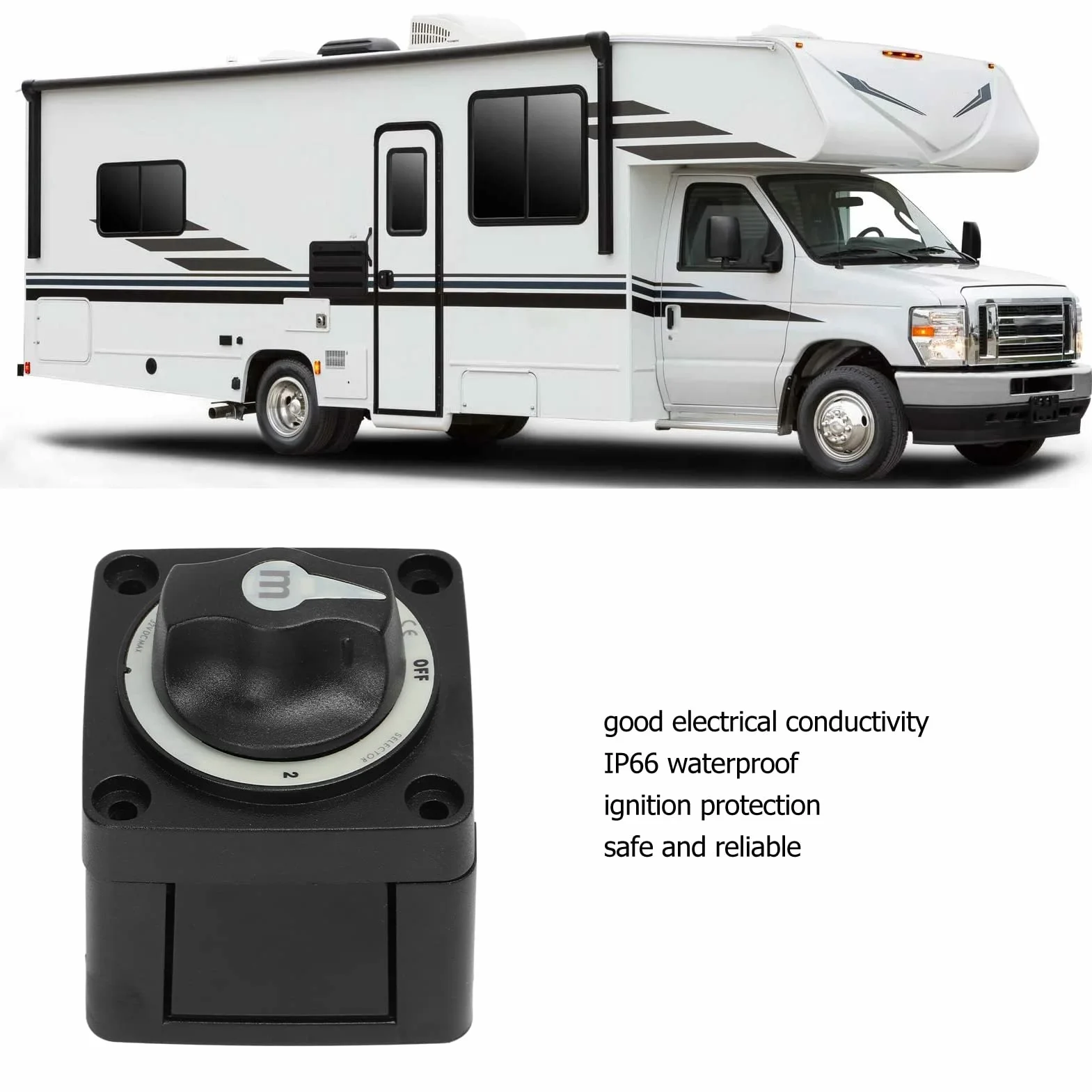 Interruptor Power Kill, 300 A, interruptor selector de batería, interruptor de 3 posiciones para barco autocaravana