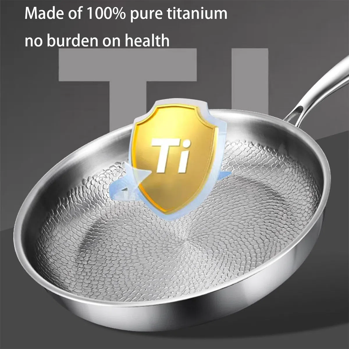 Sartenes de Titanio para Cocinar, Sartén de Titanio, Sartén Antiadherente Con Tapa Para Uso Diario Restaurante Apartamento Hotel Camping Cocina Interior
