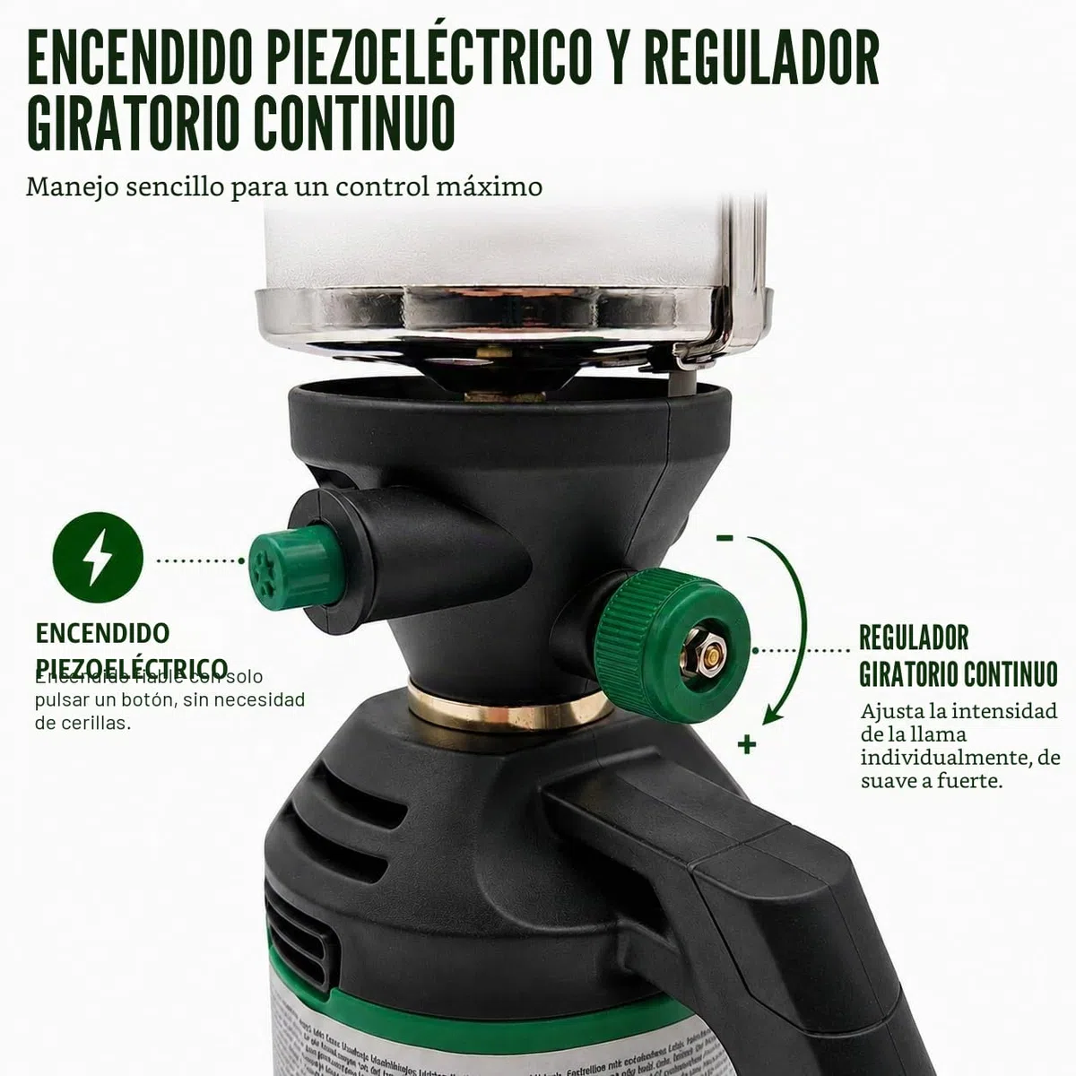 NOLA Lámpara de gas con cartucho de 190 g y 3 calcetines de malla | Lámpara de gas butano para exteriores y camping | Linterna portátil de combustible