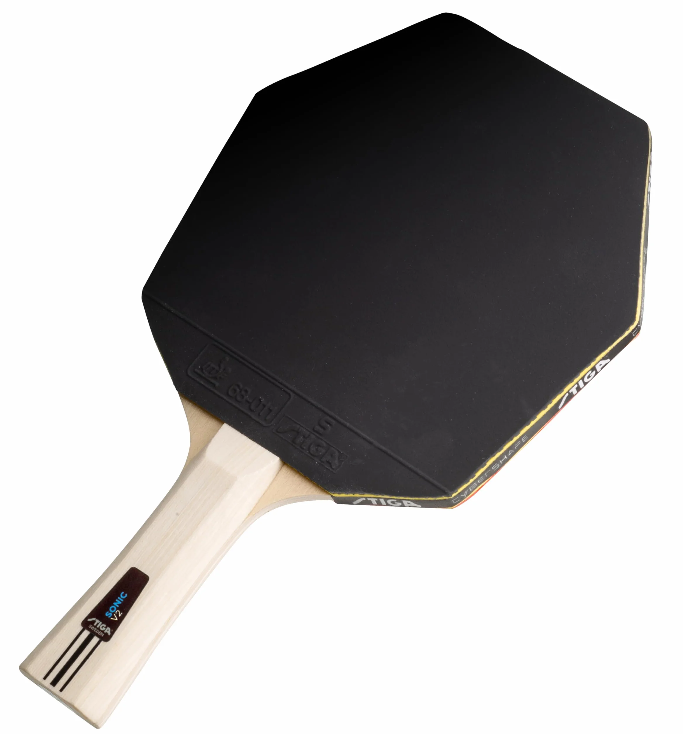 STIGA Sonic V2 Set de Tenis de Mesa Dos Raquetas Cybershape y Tres Pelotas, Goma aprobada por la ITTF, Principiantes, Familias y Jugadores Ocasionales
