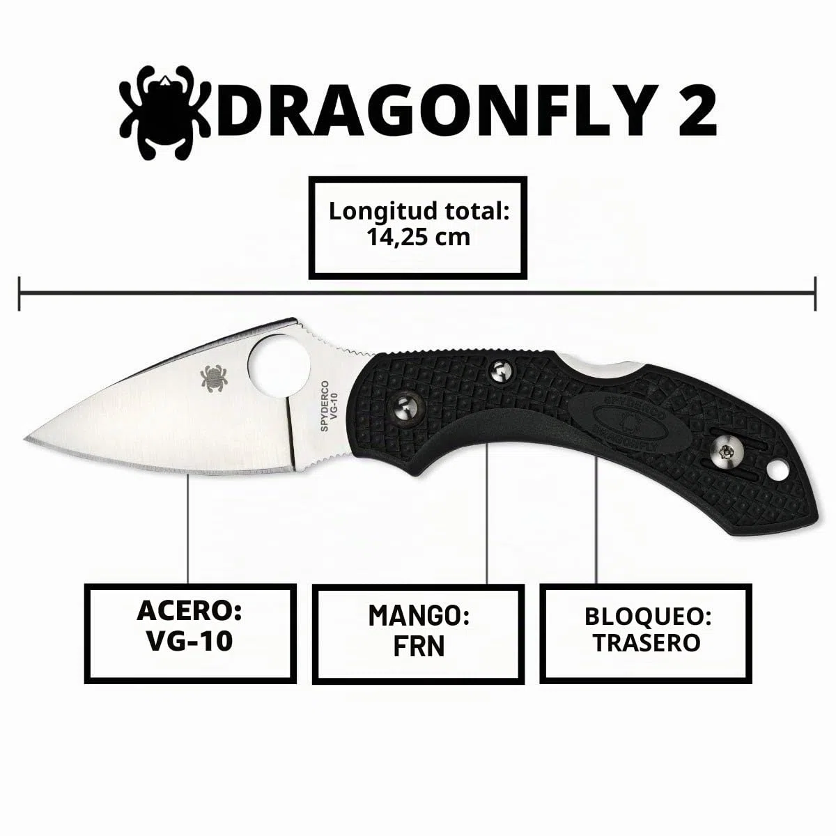 Spyderco SC28PBK2 Cuchillo tascabile,Unisex - Adulto, Negro, un tamaño