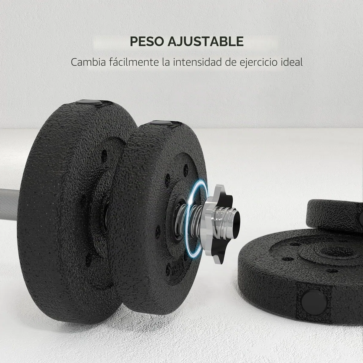 HOMCOM Juego de mancuernas ajustables de 30 kg, pesas de mano para el hogar, oficina, gimnasio, entrenamiento de levantamiento de fitness, color negro