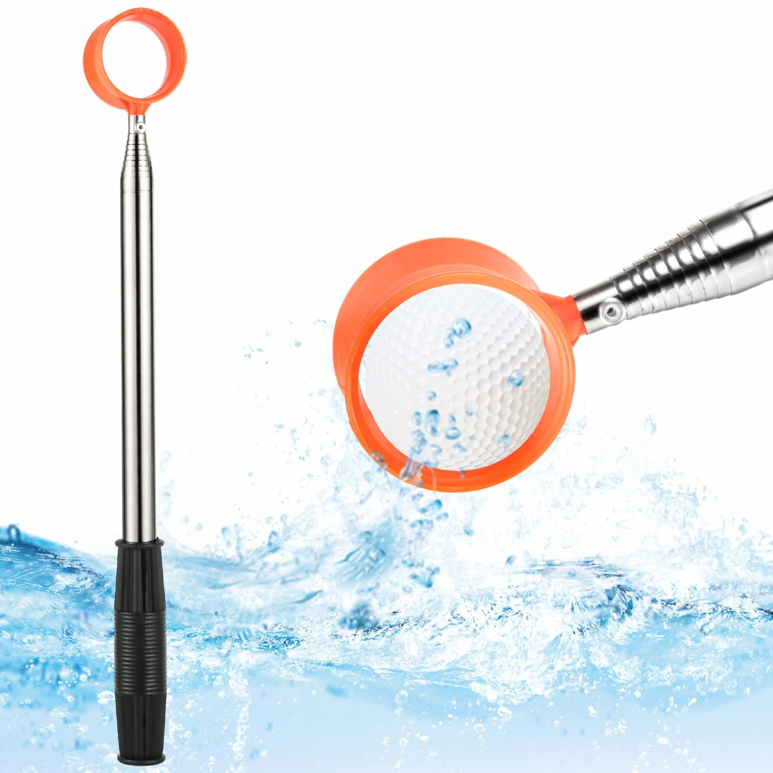 Recuperador de Pelotas de Golf Telescópico Antideslizante 39,62-274,32 cm
