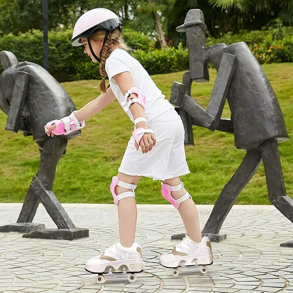 Zapatos De Patinaje sobre Ruedas para Mujer con Ruedas RetráCtiles | Zapatos con Ruedas para NiñOs Y NiñAs, DeformacióN Al Aire Libre Regalo De CumpleañOs Y Navidad