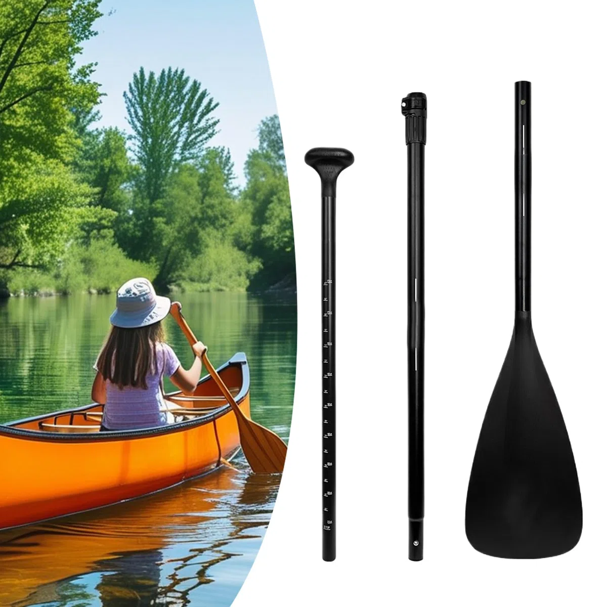 Pala de Paddle - Pala Flotante Ligera | Herramienta De Remo Extraíble Accesorios para Canoa Actividades De Pesca Aventura Al Aire Libre Principiantes Navegación
