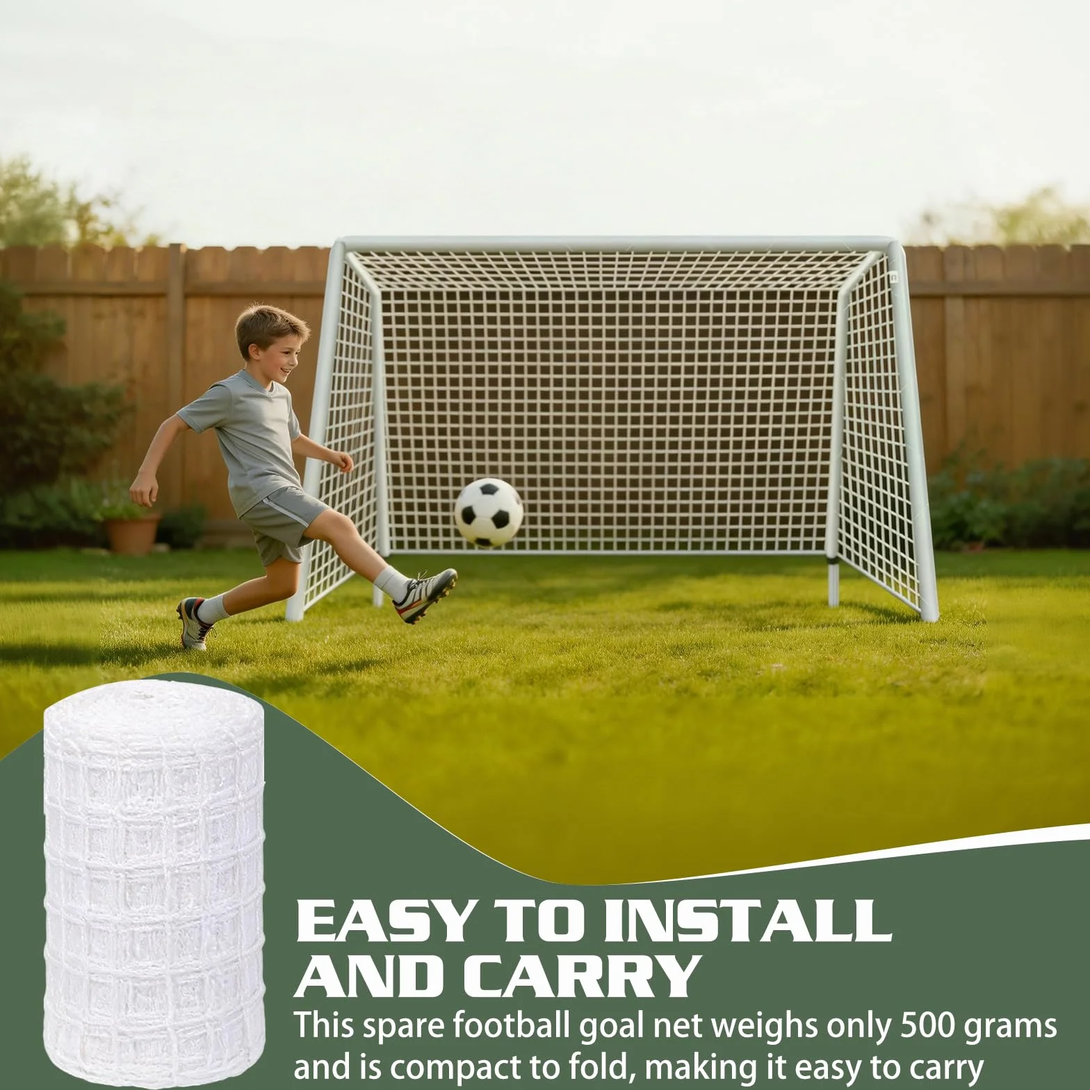 Red portería fútbol 3x2 m polipropileno resistente intemperie deportiva entrenamiento