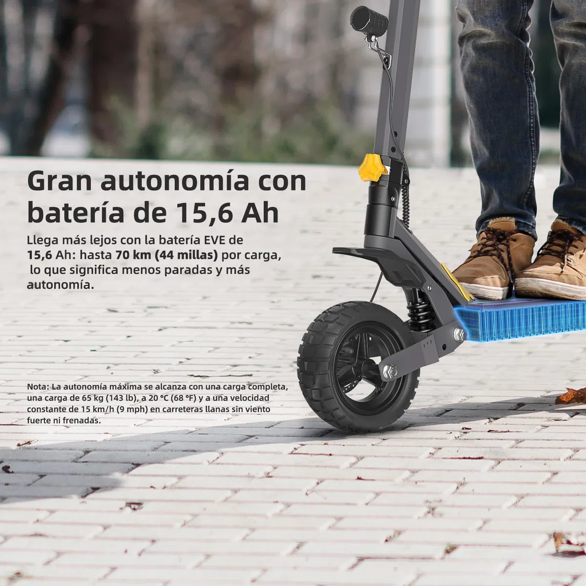 Patinete eléctrico Plegable Ausom L1, batería de 48 V 15,6 Ah, neumáticos de 10 Pulgadas, autonomía de 70 km, Frenos de Disco Delanteros y Traseros, Patinete eléctrico para Adultos