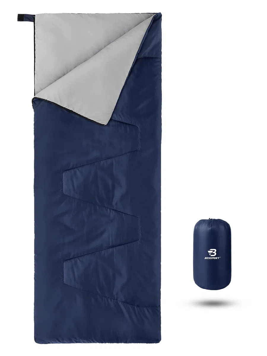 Bessport Saco de Dormir,15℃~25℃ Puede ser 2 en 1 Camping Saco de Dormir para Adultos o niños Un cómodo y Compacto Saco de Dormir Impermeable para Tres Estaciones para Acampar