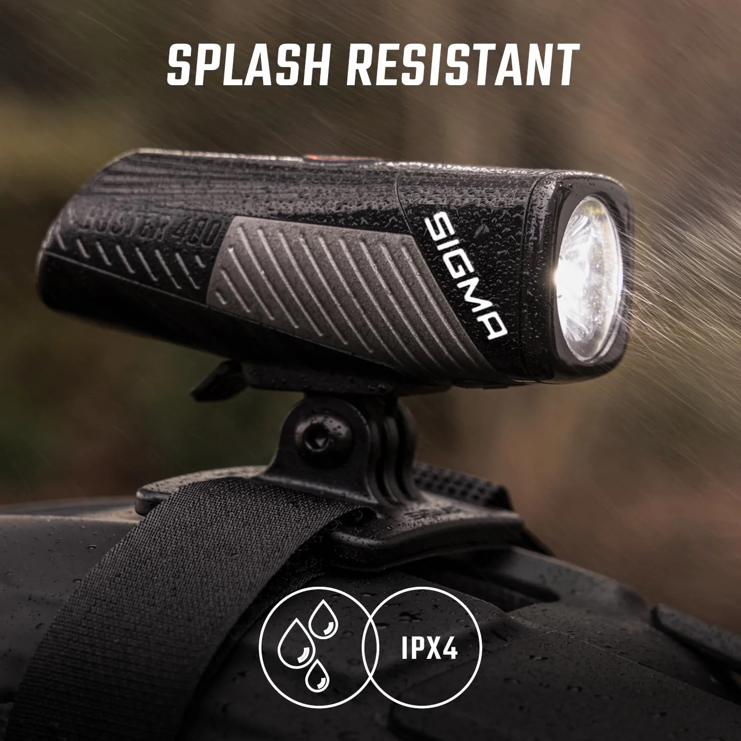 SIGMA Buster 400 HL | Luz de Casco con 400 lúmenes | Recargable con Cinco Modos de iluminación | con función Quick Release para una rápida fijación | Color Negro