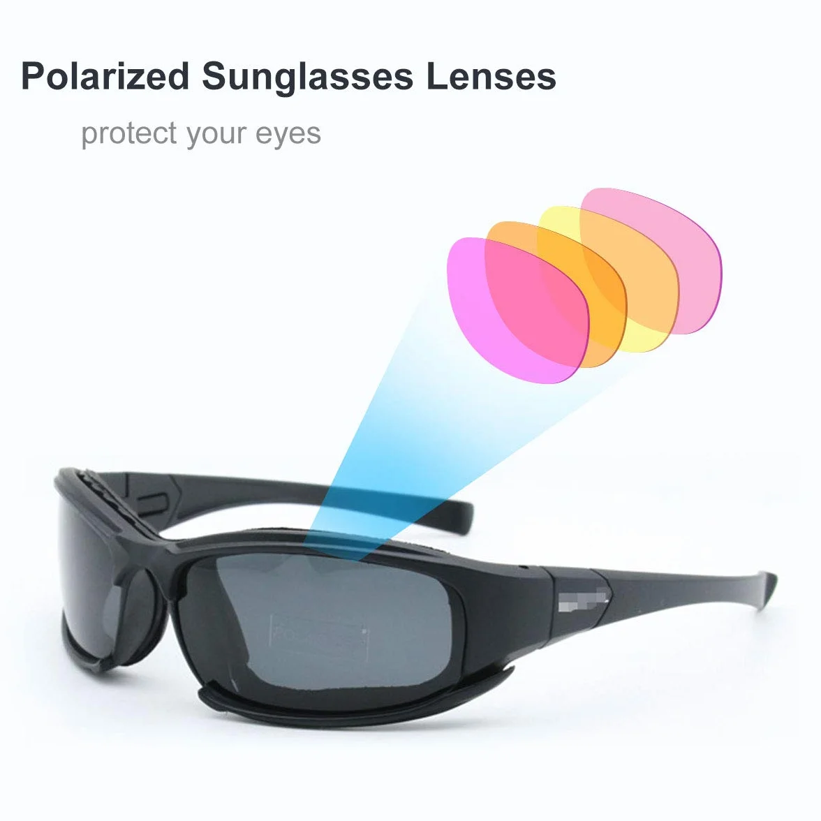 Maso X7 Gafas de sol polarizadas deportivas tácticas con 4 lentes intercambiables