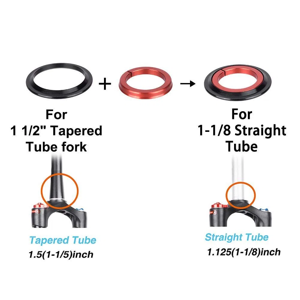 Regun Bicicleta Rodamiento de dirección de Bicicleta Headset, Horquilla cónica de aleación de Aluminio Tubo Recto 44/55 mm, Bicicleta de Carretera MTB Accesorios de Ciclismo