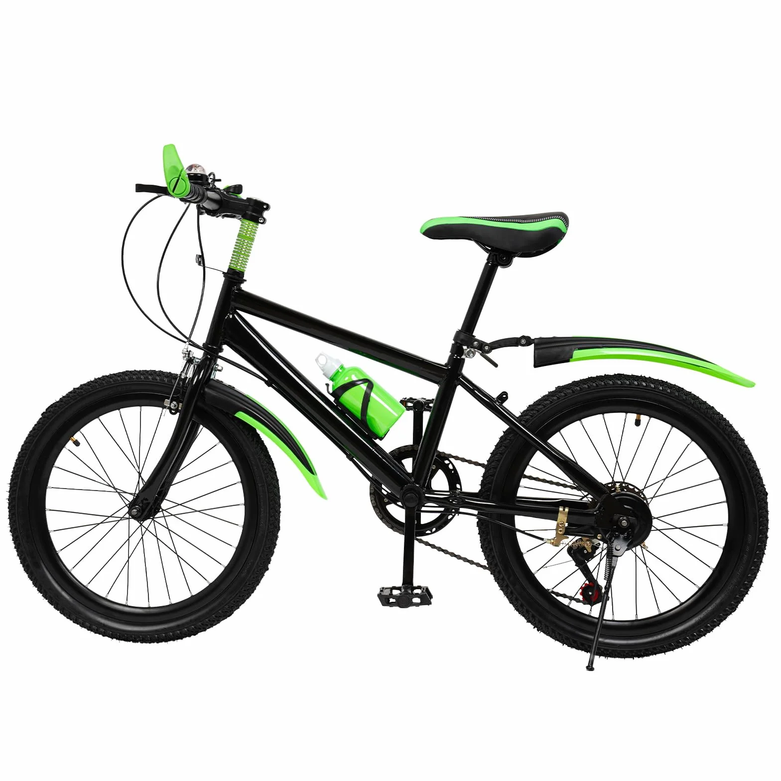 Bicicleta de Montaña de 20 Pulgadas y 75 kg de Capacidad de Carga, Hardtail MTB Marco de Acero al Carbono, Freno en V, Bicicleta de Montaña de Altura Ajustable, Guardabarros