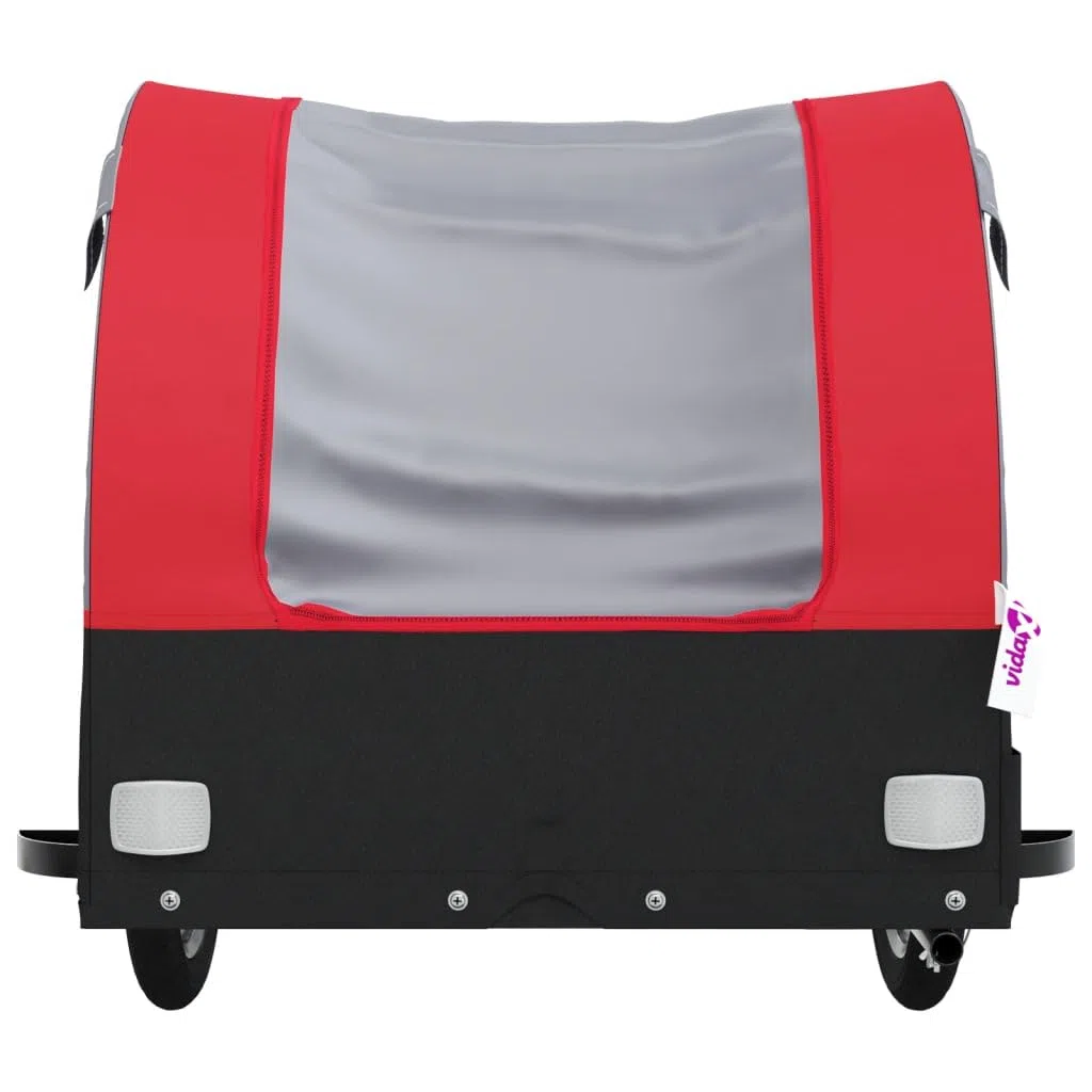 Remolque de bicicleta negro y azul de hierro con tela Oxford, carga de carga, barra de tracción y bandera de seguridad para equipaje, compras, exterior y familia