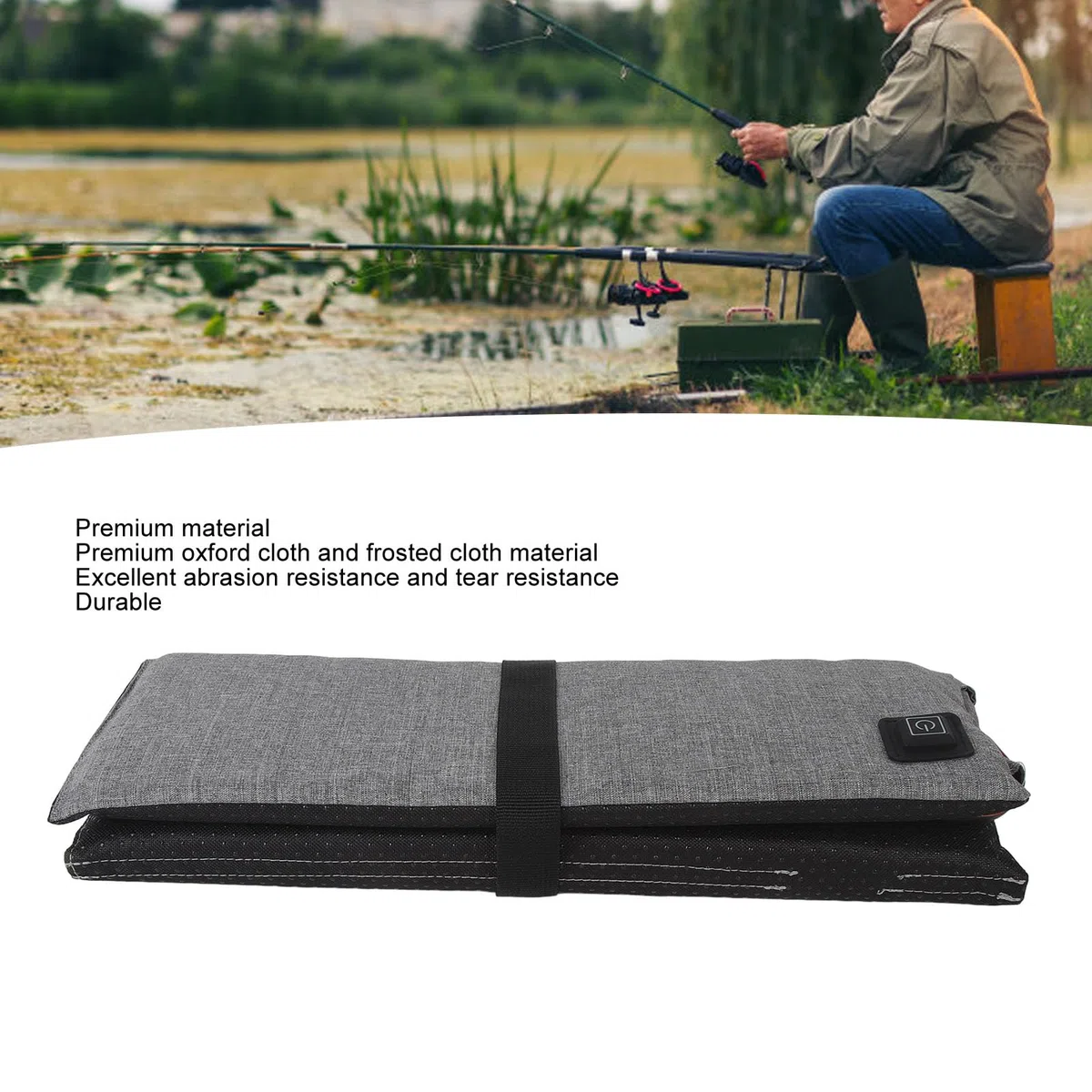 Almohada con Calefacción, Cojín de Asiento con Calefacción Portátil, Temperatura Ajustable, Cojín de Asiento de Calefacción USB Plegable Fácil, Tribunal Calentado para Acampar