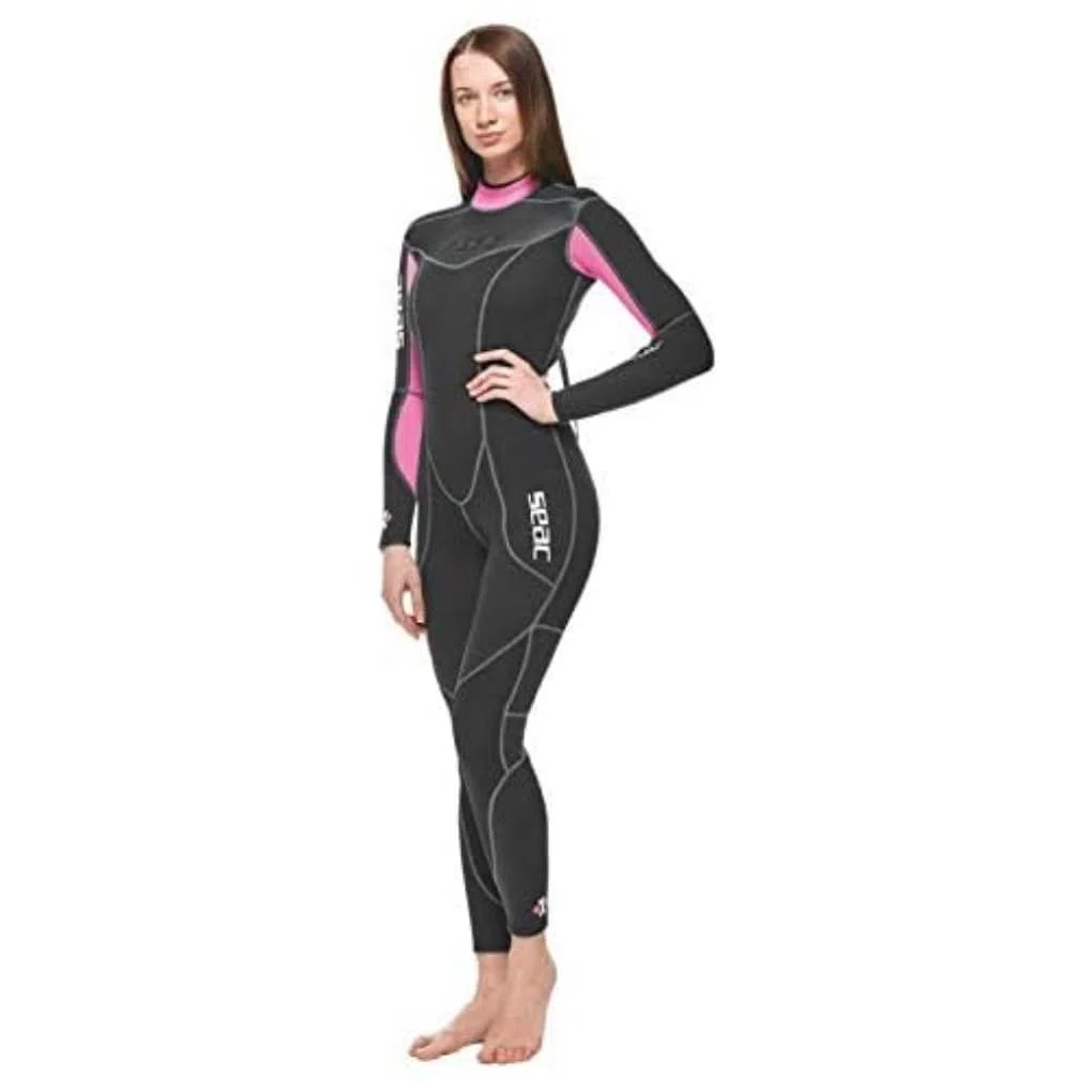 Seac Sense Long Lady, Traje de neopreno de una pieza para snorkel y submarino, Neopreno super elástico de 3 mm, Mujer