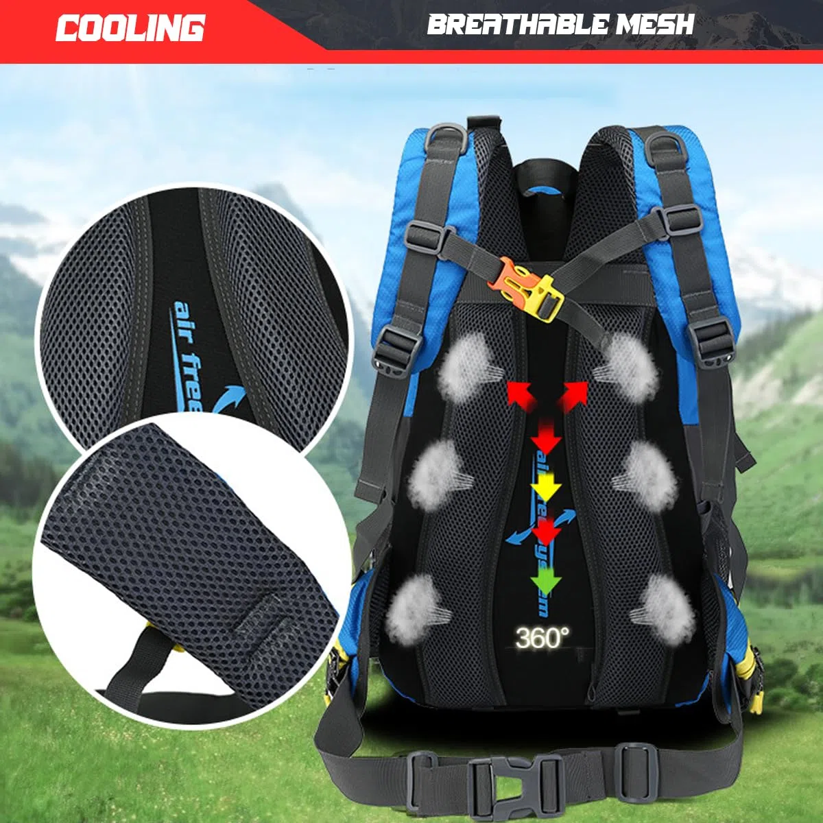 Mochila Senderismo 40L,Mochila Trekking Impermeable con Correas Ajustables Mochila para Hombres Mujeres Senderismo Camping Trekking