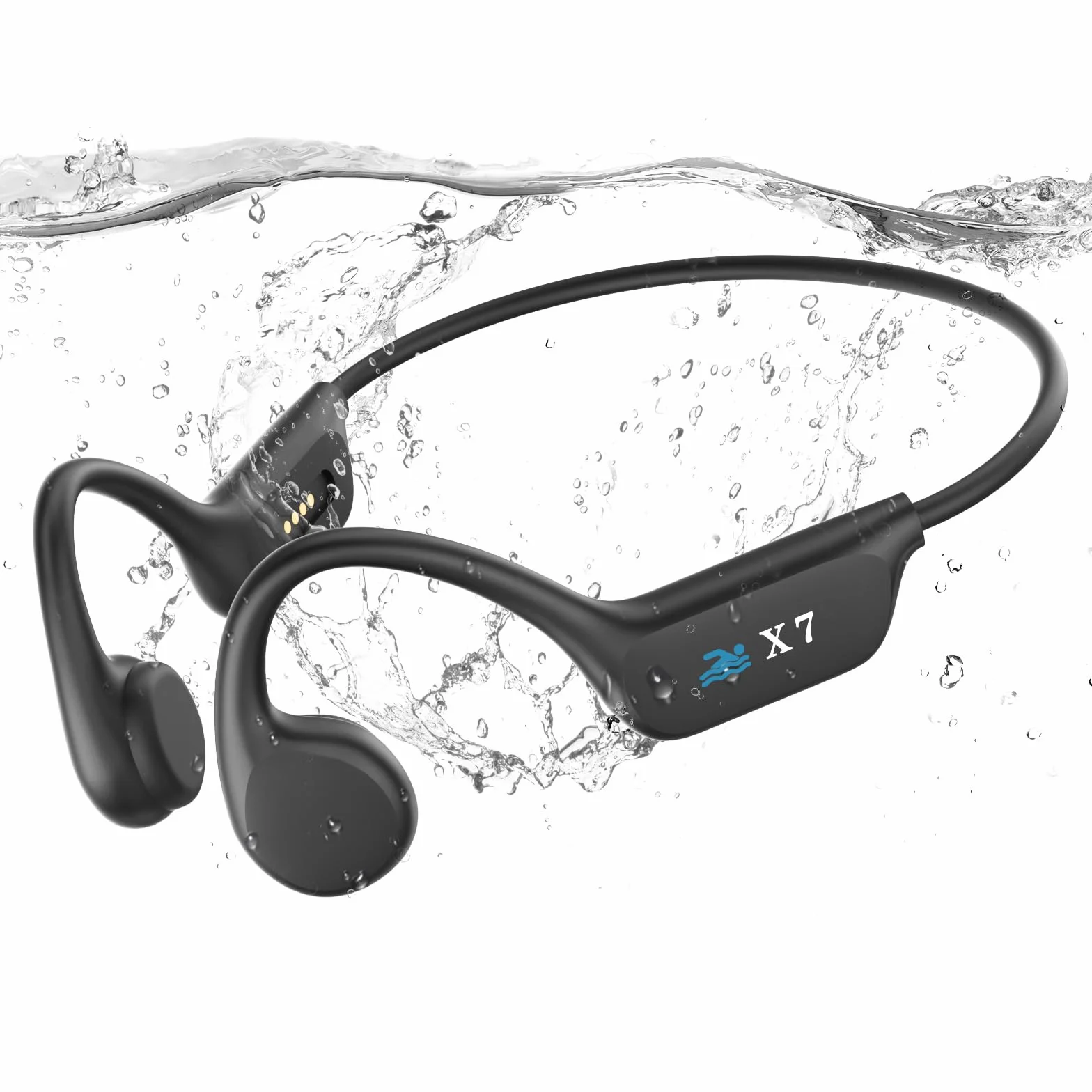 Genérico Auriculares para natación, Auriculares de conducción ósea Bluetooth 5.4, inalámbricos Resistentes al Agua IP68, diseño Abierto Reproductor MP3 Incorporado de 32 GB, adecuados para Correr