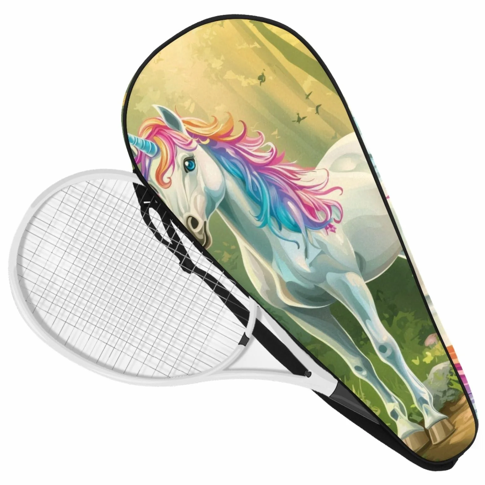 Funda para raqueta de tenis azul con correa de hombro ajustable