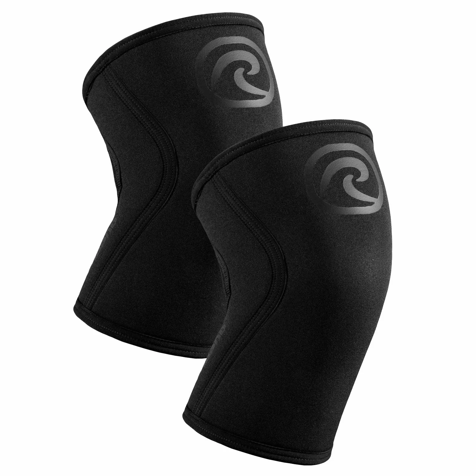 Rehband Rodillera para entrenamiento de fuerza & fitness - rodillera de neopreno de 7 mm, flexible & antideslizante, knee sleeve para hombres & mujeres, Color:Carbon/Negro - 1 Par, Talla:L