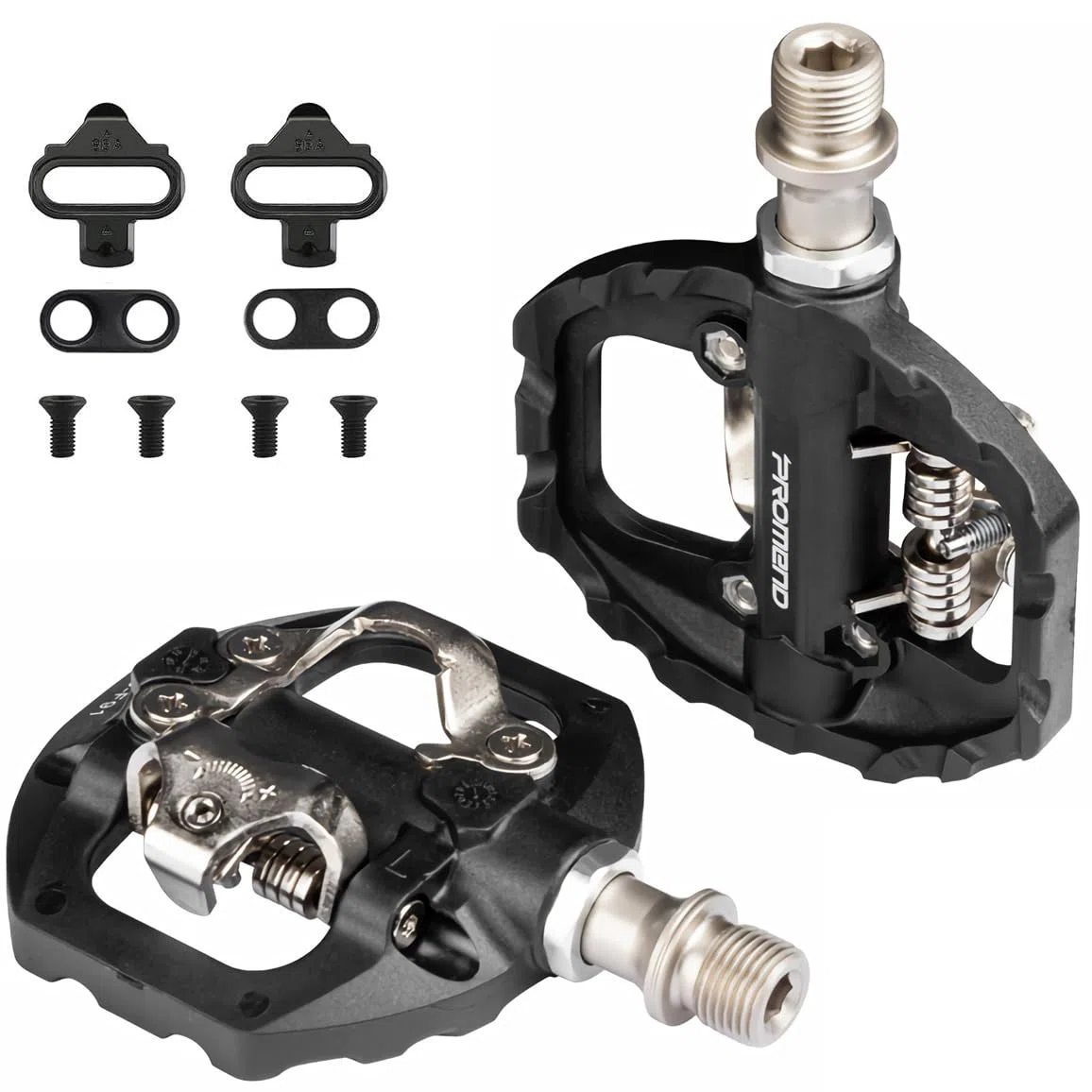 Pedales Mixtos MTB compatibles con Shimano SPD automáticos - Pedales Bicicleta con Calas, 3 Rodamientos Sellados, Ligera Aleación de Aluminio, para Montaña Carretera BMX, Eje 9/16"