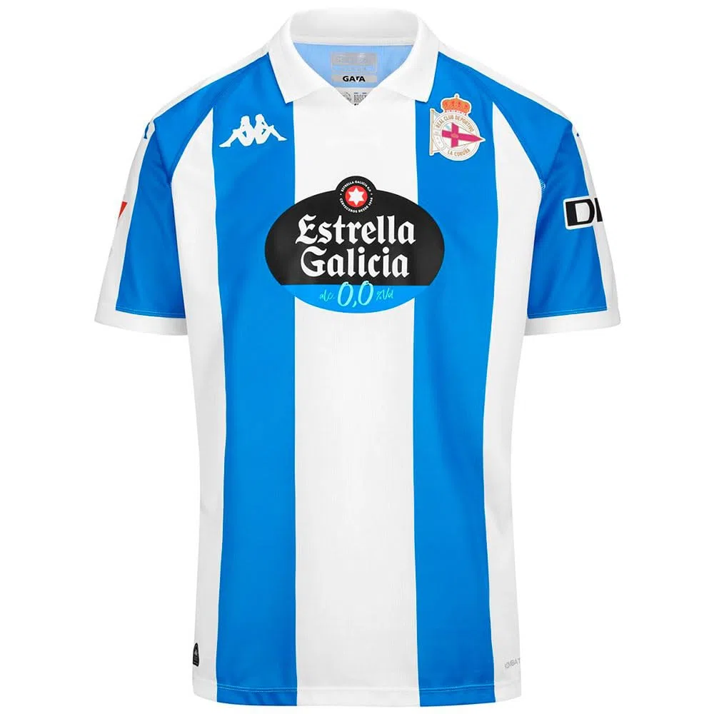 Kappa Kappa Deportivo La Coruña Kombat 24/25 Home Junior Short Sleeve T-Shirt Camiseta Unisex niños