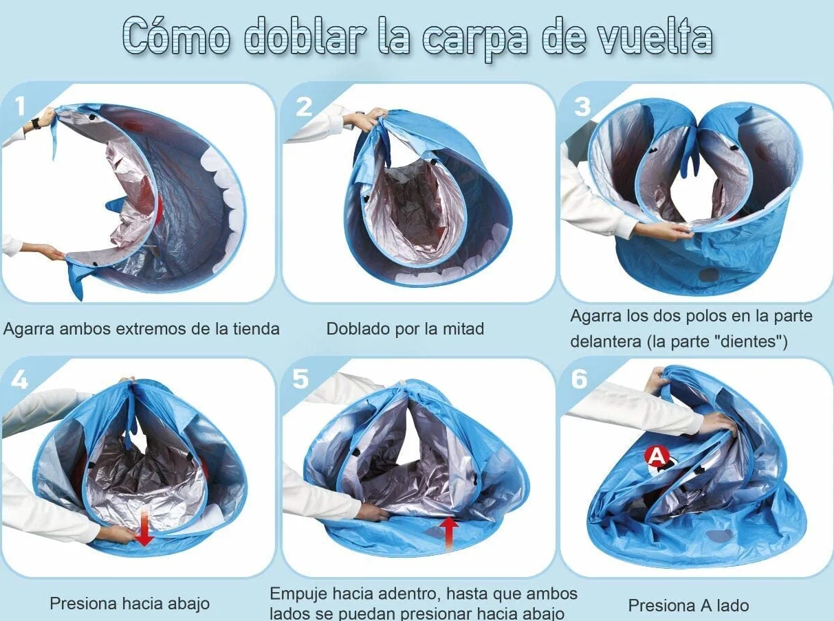 Opret Tienda Playa Bebe Pop-up Piscina Niños Carpa Plegable Portátil Anti UV 50+ Protector Solar, Azul