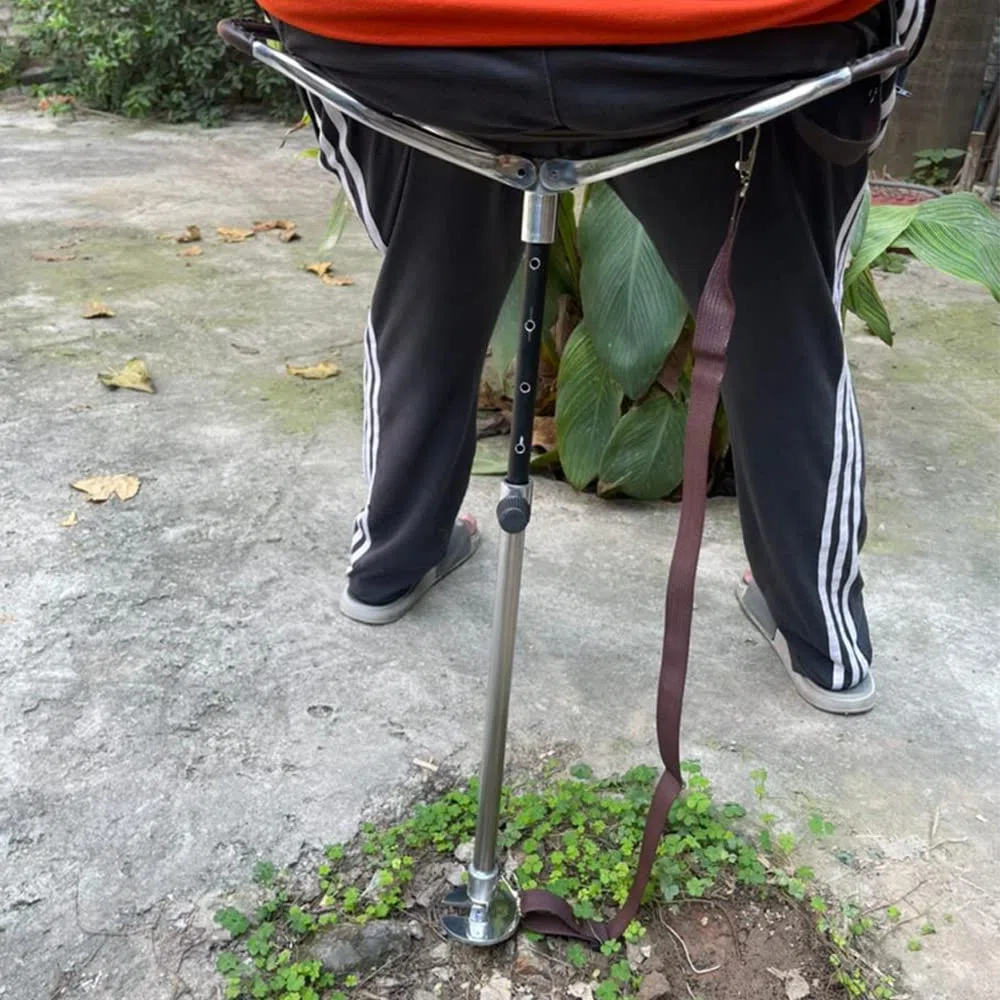 Bastón de asiento de tiro ajustable taburete plegable para camping, ligero, para pesca, camping, viajes, senderismo,