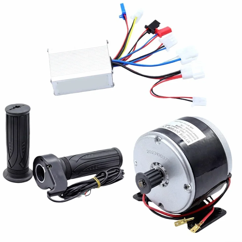 Kit de motor de velocidad de bicicleta, kit de conversión de scooter eléctrico de 24 V 250 W con agarre de goma suave para bicicletas, scooters, triciclos (controlador de 24 V 250 W)