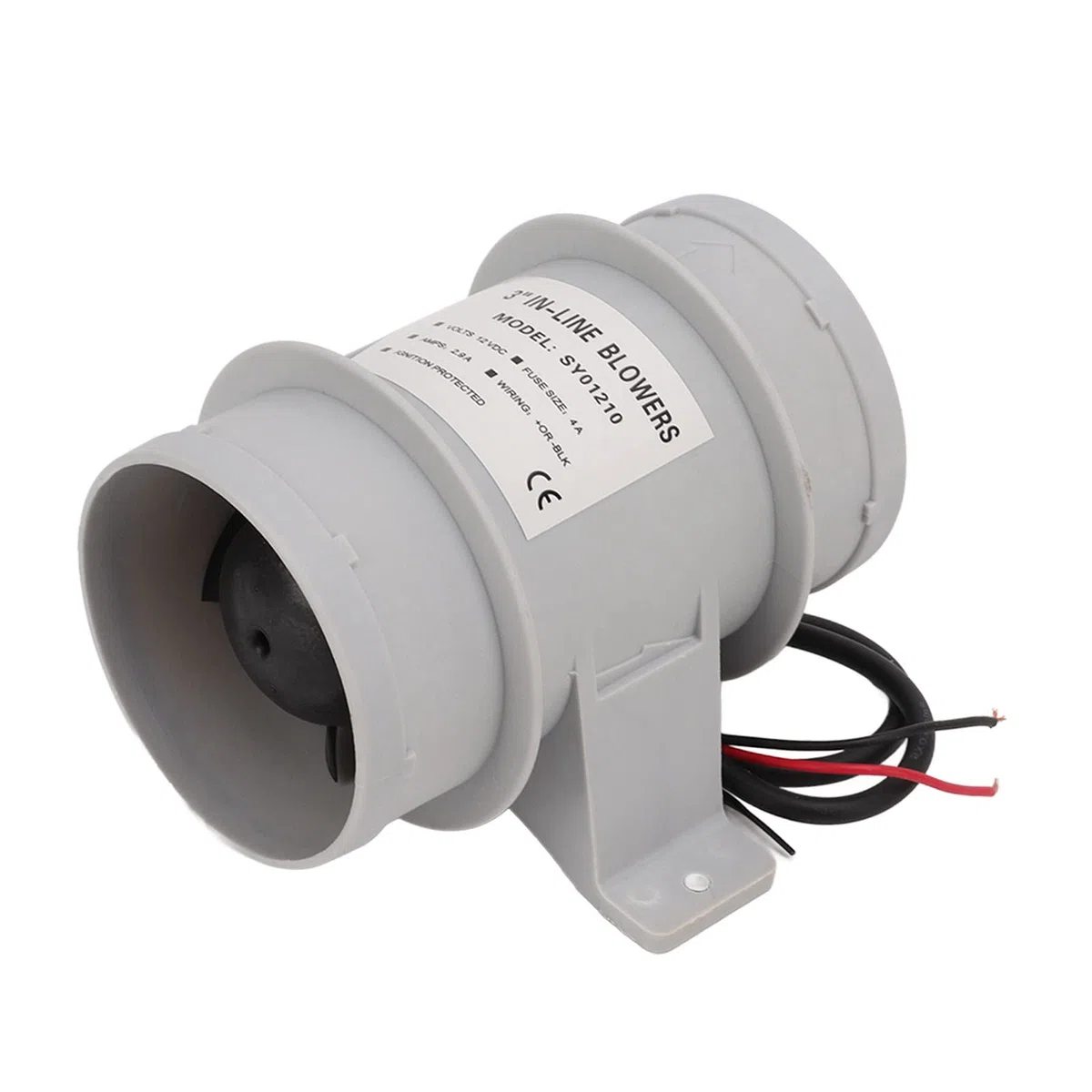 aqxreight Soplador en Línea Silencioso de 3 Pulgadas y 12V, Circulación de Aire de Sentina Marina, Soplador de Aire para Yates y Barcos