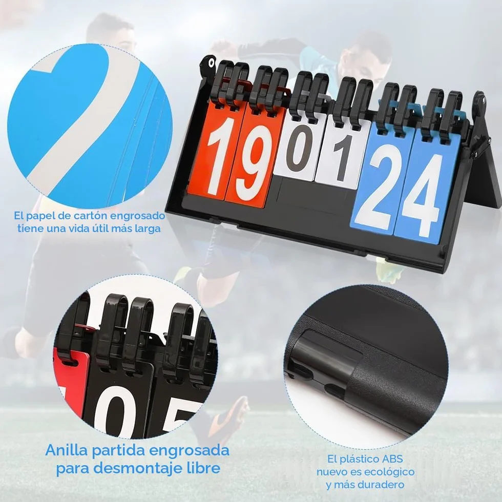 Mizikuu Marcador Deportivo 0-99 Flip Puntuación para Voleibol Baloncesto Tenis de Mesa Interior Exterior