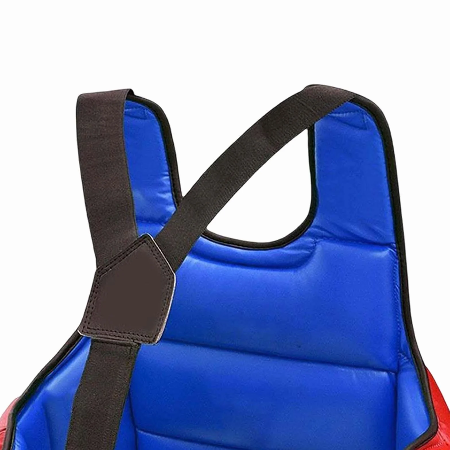 Rockible Protector de Pecho de Karate, Almohadilla de Protección de Escudo Ajustable para Taekwondo MMA, Rojo Azul S