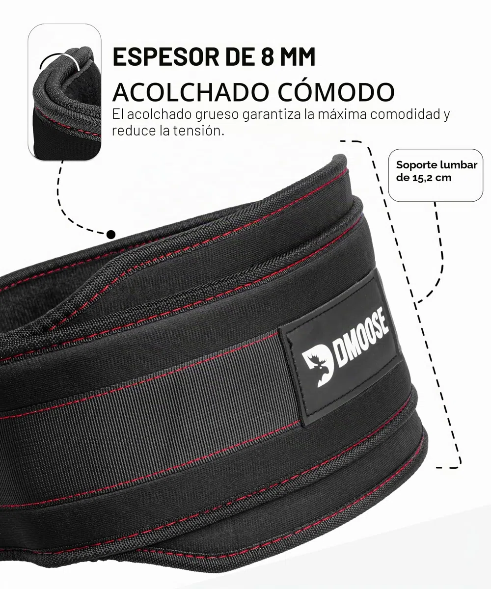 DMoose - Cinturón de inmersión con cadena de 36" de cadena de acero resistente, ajuste cómodo, doble costura, maximiza tus entrenamientos de levantamiento de pesas y culturismo