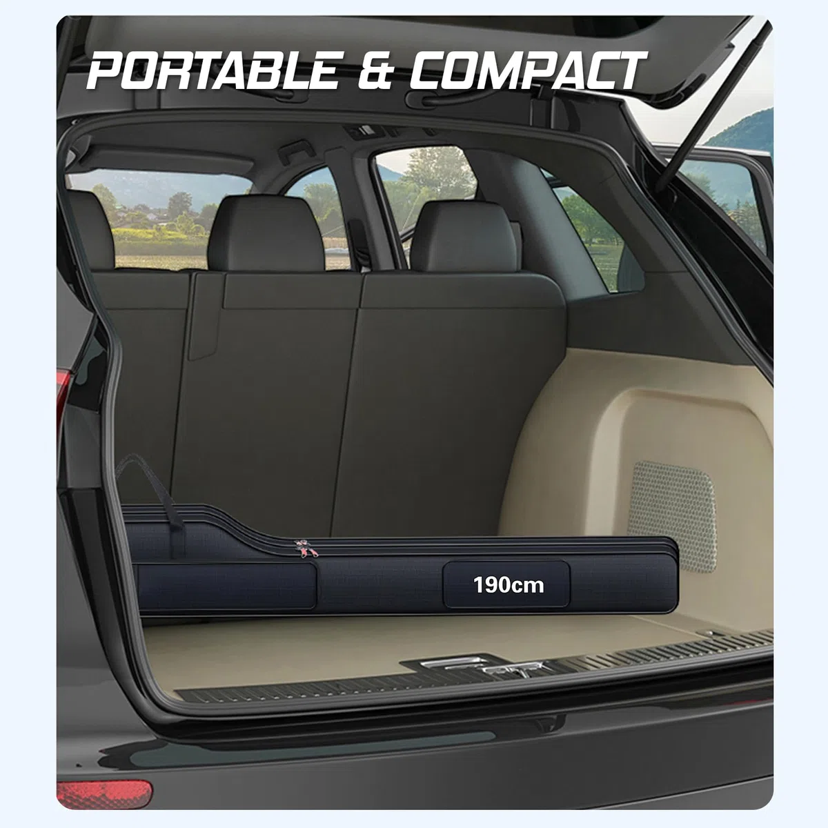 Dilwe Estuche para Caña de Pescar, Tela Oxford 420D, Capacidad Espaciosa, Bolso de Hombro único para Caña de Pescar Portátil para Exteriores (1,9 m)