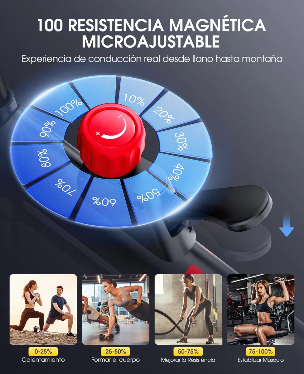 Toputure Bicicleta Estatica Magnética con APP, Bicicleta de Spinning Ultral Silenciosa con Volante 15KG, Asientos Cómodos y LCD Pantallas, Soporte para Tableta, Ejercicio en Casa, MAX150KG