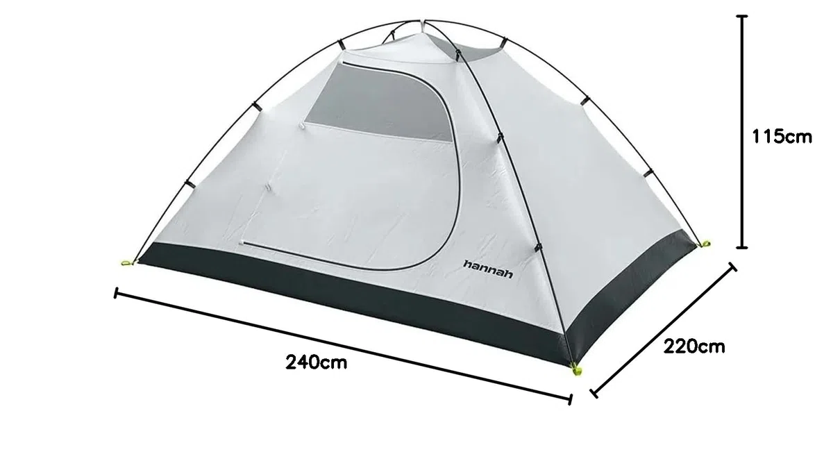 H Hannah Uni – Tienda de campaña Hannah Tycoon 2 Kişilik Comfort Çadır para Adultos, Color Verde y Gris Nube II