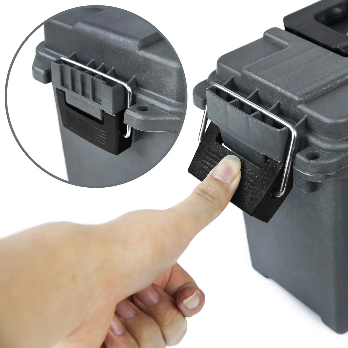 GUGULUZA Caja de Municion de plástico Hermética Ammo Box, Combo de 2, Gris