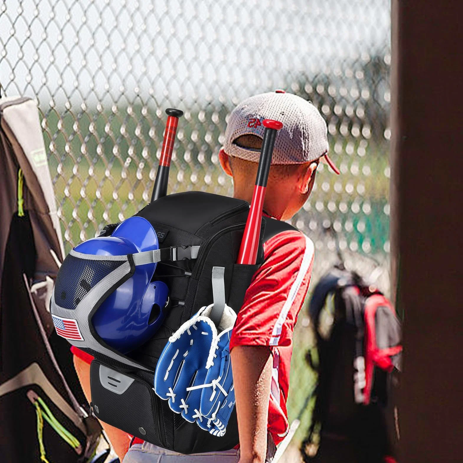 Bolsa para Bate de béisbol para jóvenes: Bolsa para Equipo Liviana e Impermeable con Gancho para Cerca y Compartimento Principal Grande para Casco para Adultos Softbol, Accesorios de T-Ball