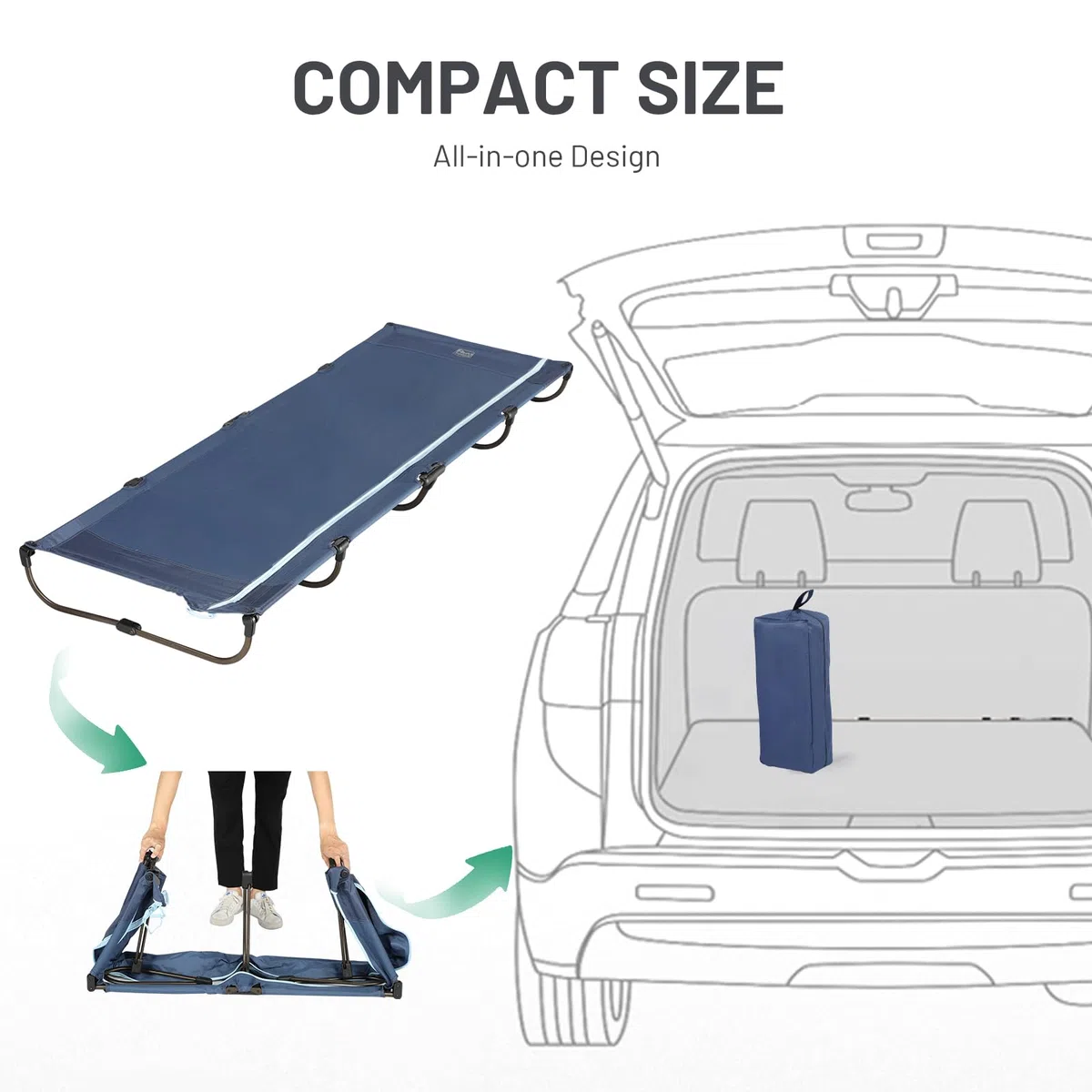 TIMBER RIDGE Cama Plegable Compacta Acampada Cama de Camping Jardin Portátil Ultraligera Fuerte Resistente, Capacidad de 120kg