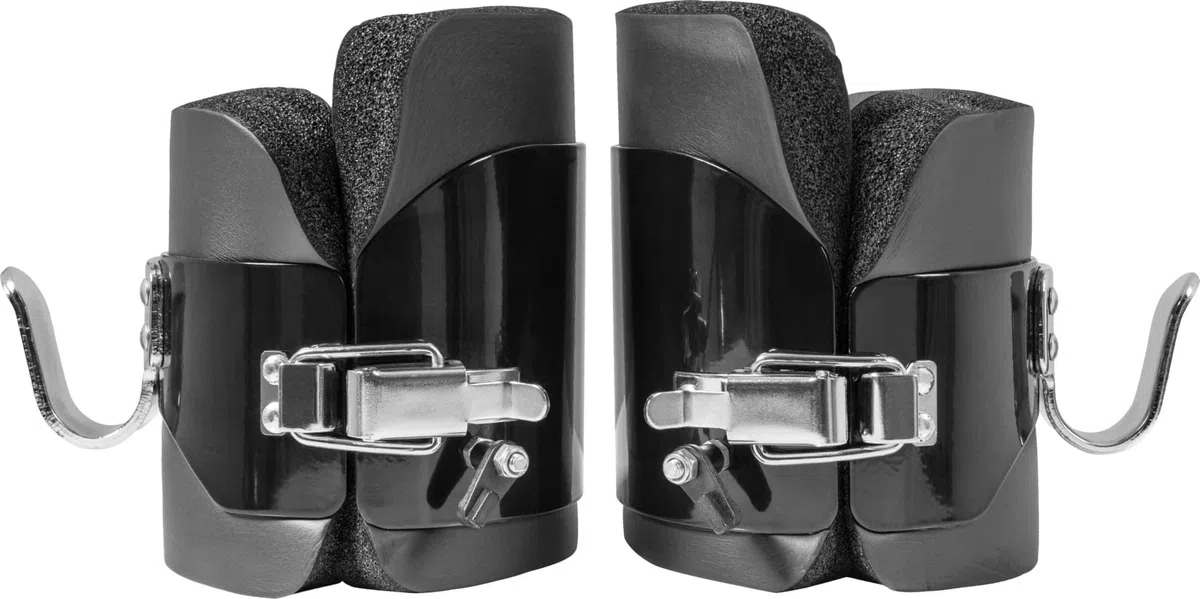 Gorilla Sports Botas de Gravedad para Inversión, Ganchos de Acero, Cierre de Seguridad, Compatible con Barras de 30 mm
