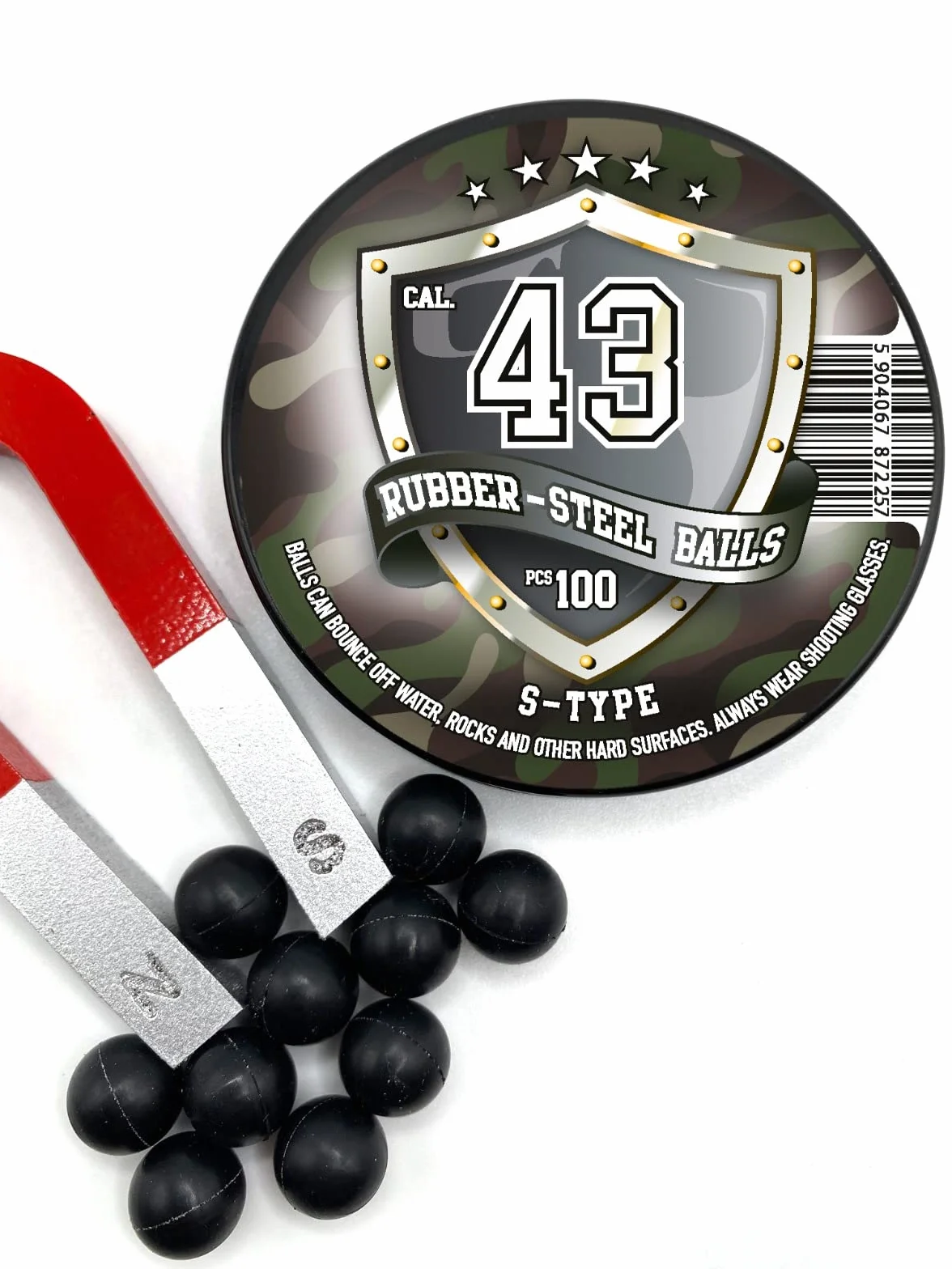 SSR 100 Rubber Balls Self Home Defense 43 Caliber