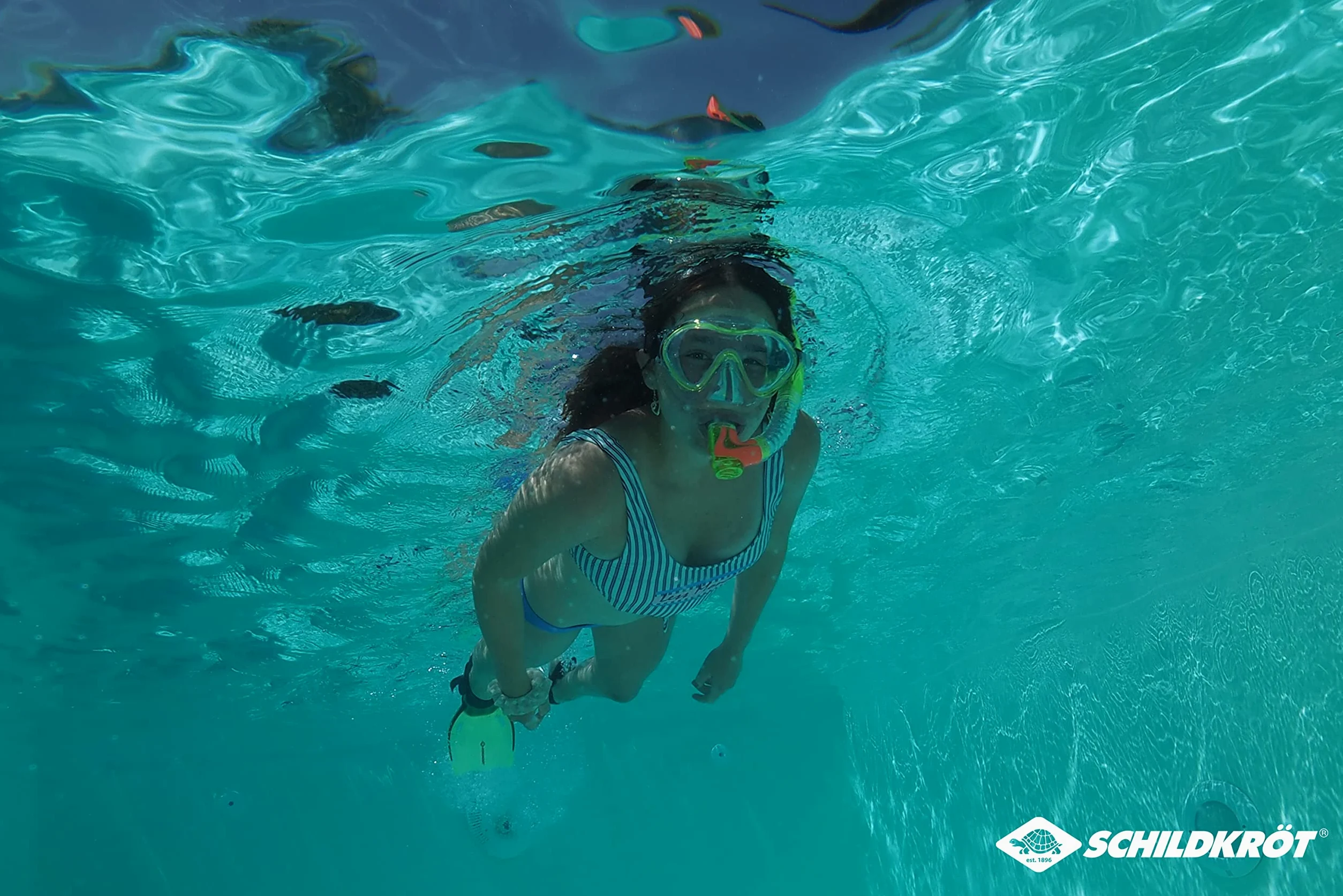 Schildkrot Set de Snorkel Bermuda para Niños, 3 Piezas - Gafas, Tubo, Silicona, Ajuste, Práctica Bolsa, Aletas Ajustables