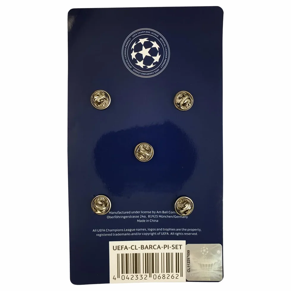 UEFA Champions League Winner Set Pin Insignia FC Barcelona 5 Piezas in 2D Metal